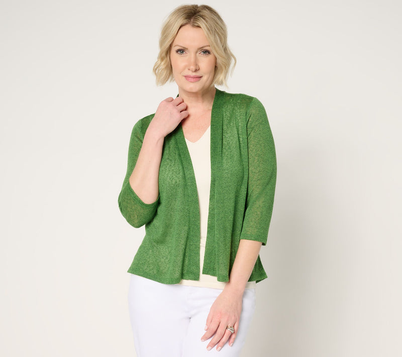 Denim & Co. Essentials 3/4 Sleeve Slub Knit Cardigan — View 22