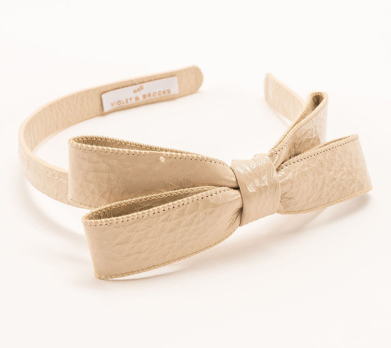 Violet & Brooks Paige Bow Faux Patent Leather Headband — View 26