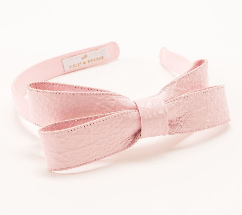 Violet & Brooks Paige Bow Faux Patent Leather Headband — View 27
