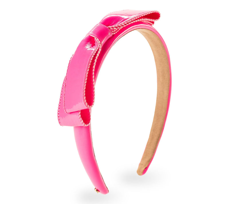 Violet & Brooks Paige Bow Faux Patent Leather Headband — View 5