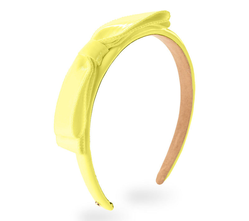 Violet & Brooks Paige Bow Faux Patent Leather Headband — View 7