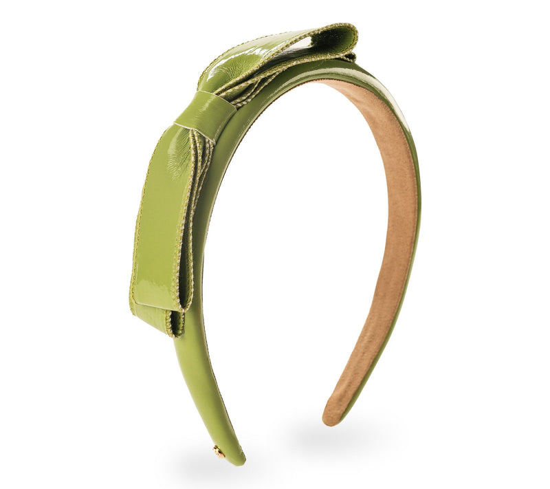 Violet & Brooks Paige Bow Faux Patent Leather Headband — View 3