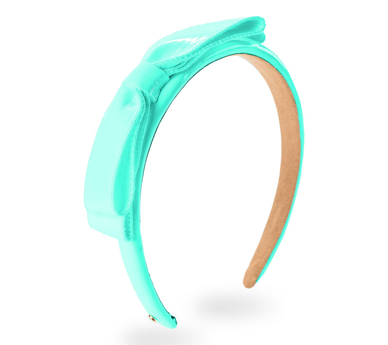 Violet & Brooks Paige Bow Faux Patent Leather Headband — View 13
