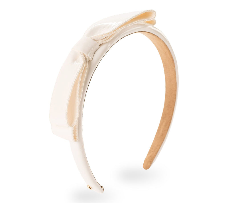 Violet & Brooks Paige Bow Faux Patent Leather Headband — View 15