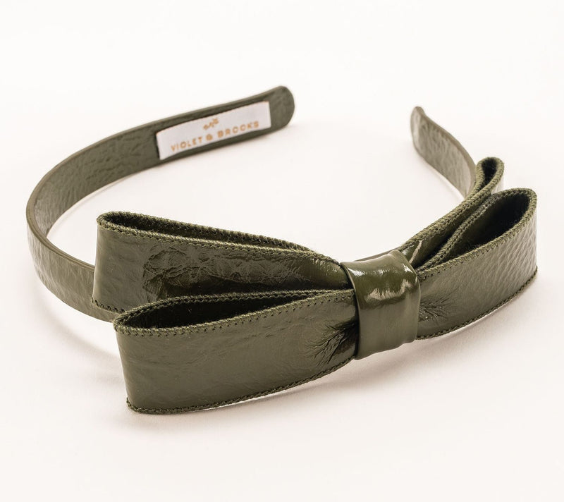 Violet & Brooks Paige Bow Faux Patent Leather Headband — View 29