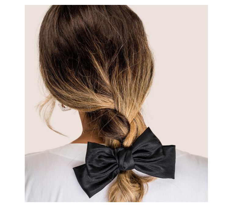 Violet & Brooks Brynn Dupioni Silk 6" Bow Barrette — View 2