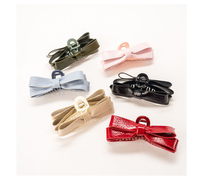 Violet & Brooks Paige Faux Patent Leather Bow Claw Clip — View 17
