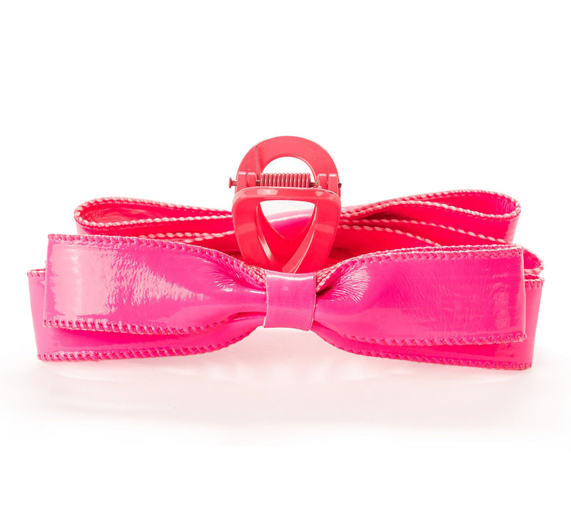 Violet & Brooks Paige Faux Patent Leather Bow Claw Clip — View 5