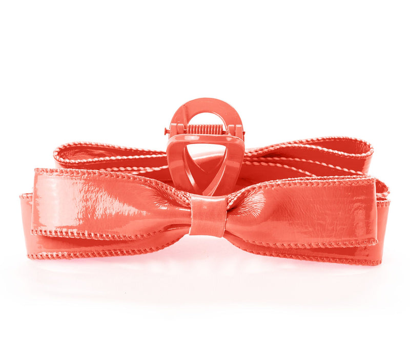 Violet & Brooks Paige Faux Patent Leather Bow Claw Clip — View 11