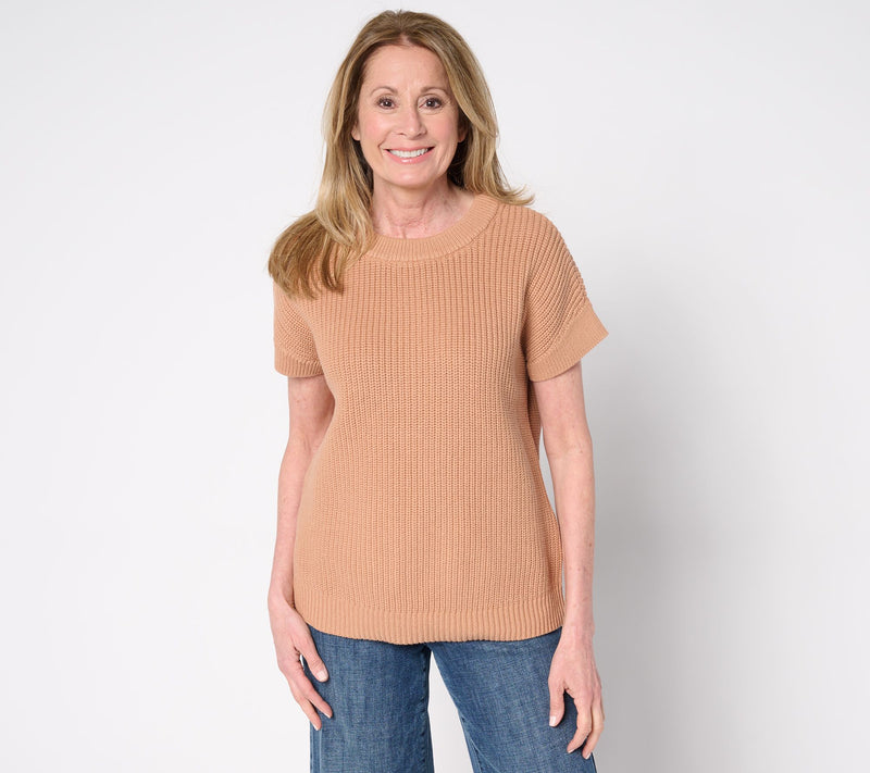 Martha Stewart Signature Knit Dolman Sleeve Cotton Sweater — View 9