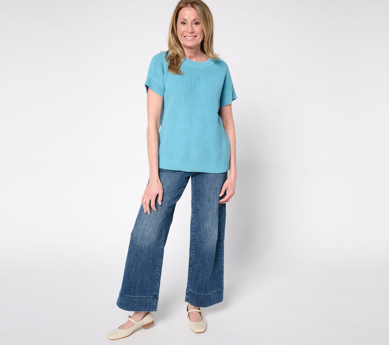 Martha Stewart Signature Knit Dolman Sleeve Cotton Sweater — View 13