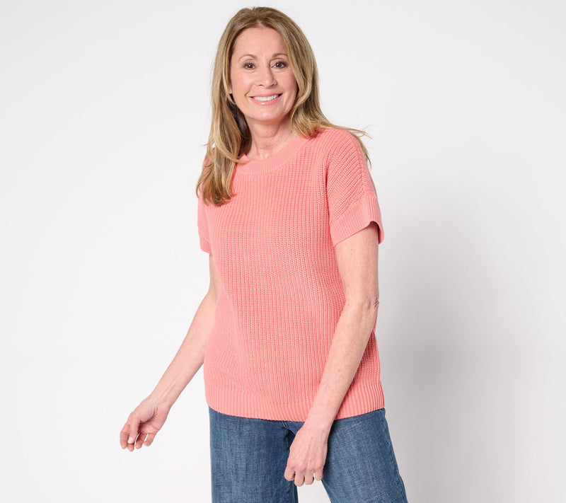 Martha Stewart Signature Knit Dolman Sleeve Cotton Sweater — Main view