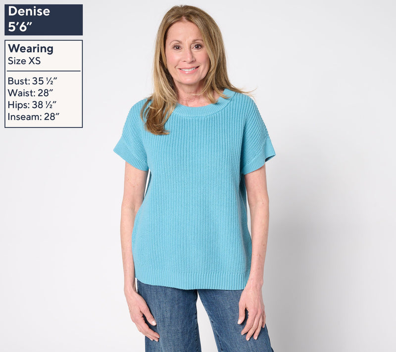 Martha Stewart Signature Knit Dolman Sleeve Cotton Sweater — View 11