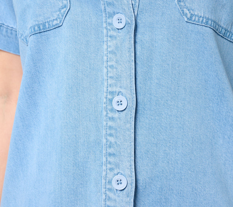 Martha Stewart Signature Short Sleeve Button Front Shirt — View 6