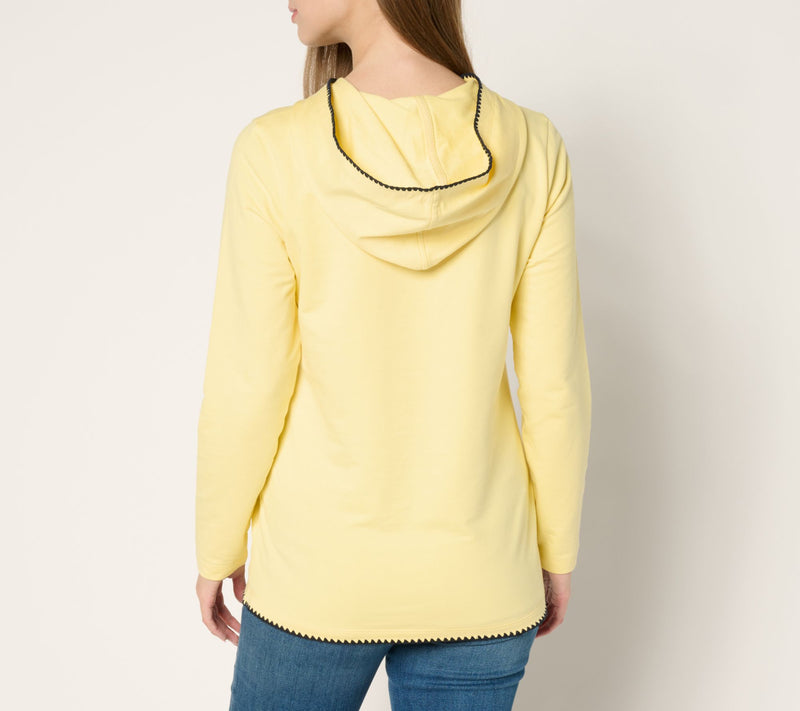 Denim & Co. Active French Terry Hooded Pullover w/ Shell Stitch — View 11