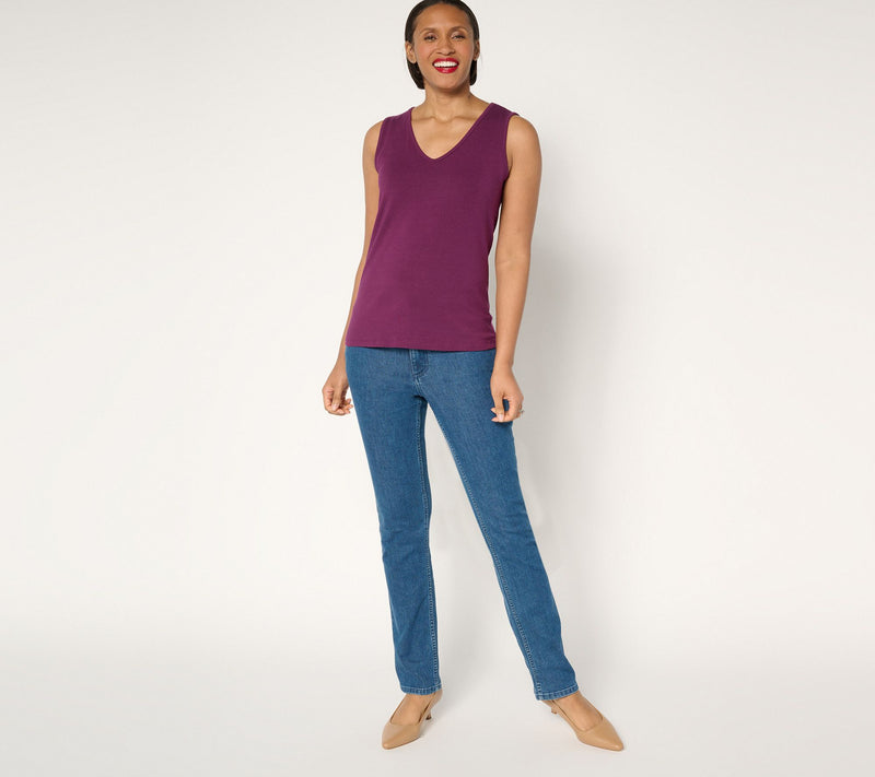 BEAUTIFUL by Lawrence Zarian Classic Knit V-Neck Tank Top — View 5