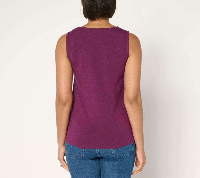 BEAUTIFUL by Lawrence Zarian Classic Knit V-Neck Tank Top — View 4