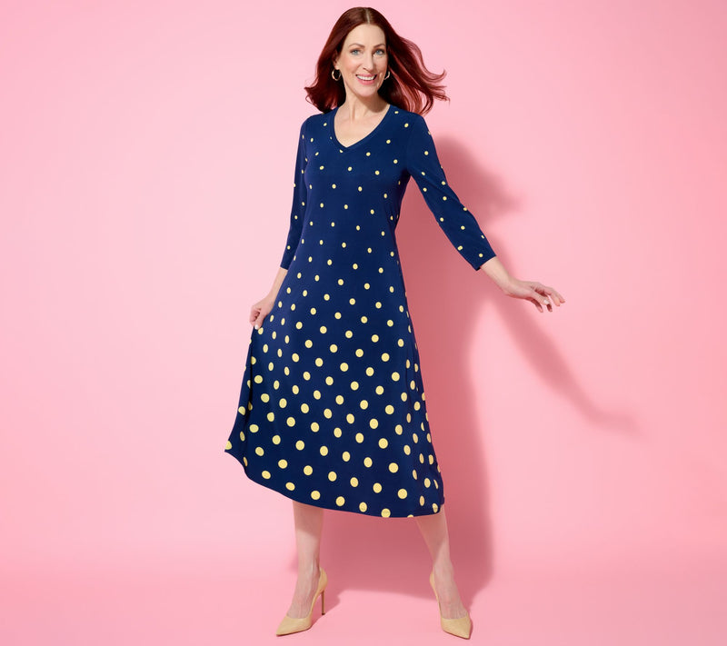Women with Control Regular Como Jersey Ombre Polka Dot Midi Dress — View 16