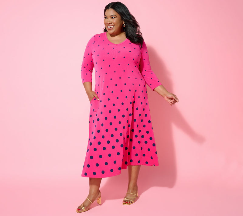 Women with Control Regular Como Jersey Ombre Polka Dot Midi Dress — View 17
