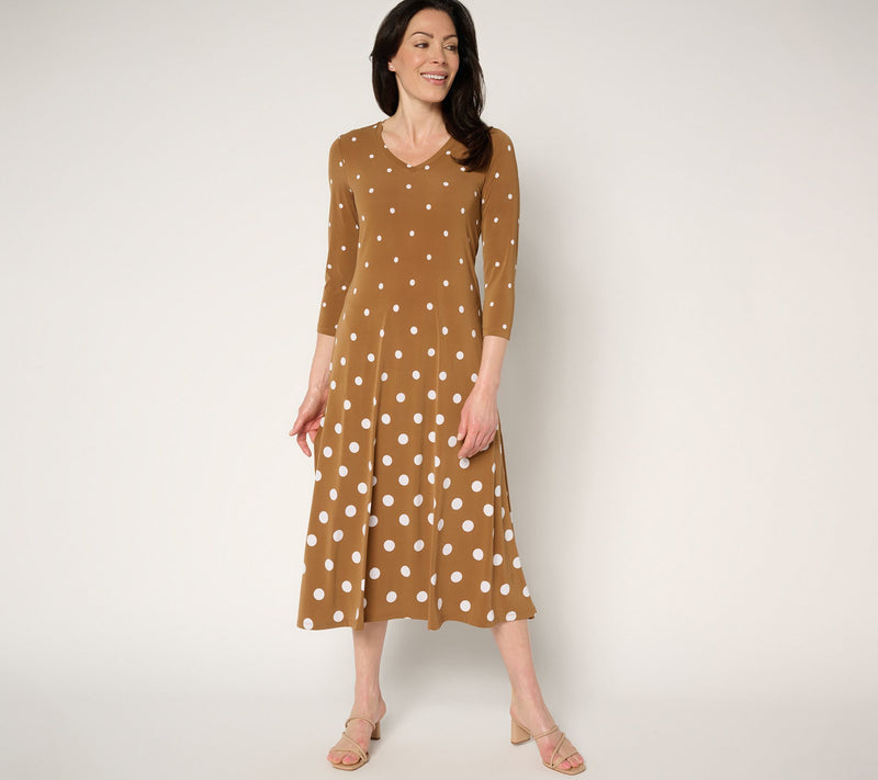 Women with Control Regular Como Jersey Ombre Polka Dot Midi Dress — View 9