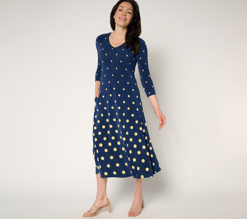 Women with Control Regular Como Jersey Ombre Polka Dot Midi Dress — View 3