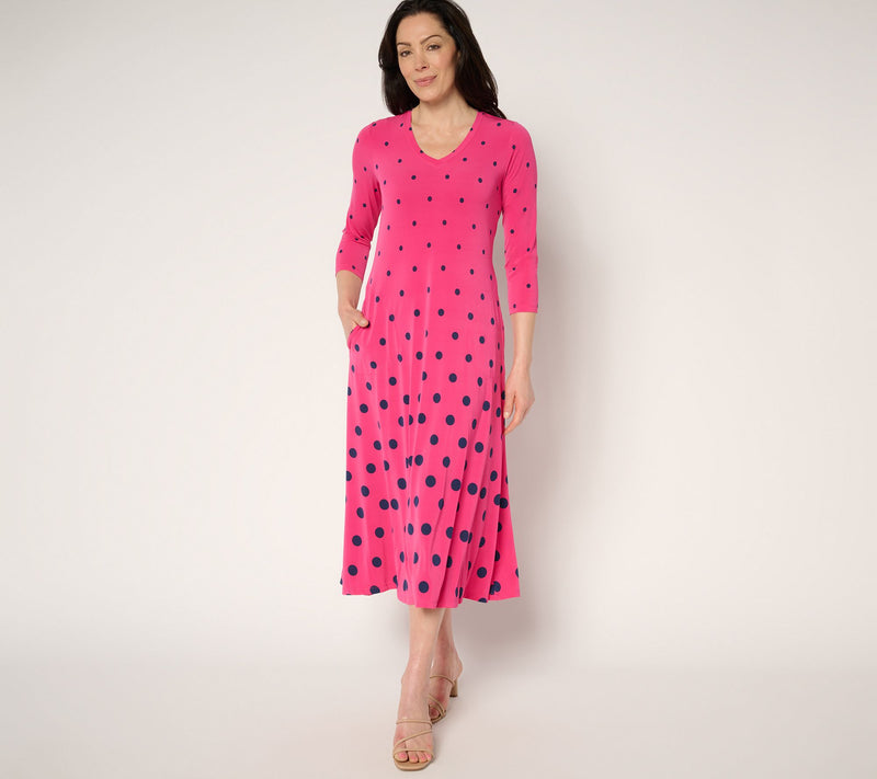 Women with Control Regular Como Jersey Ombre Polka Dot Midi Dress — View 5