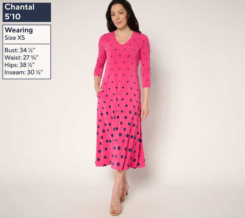 Women with Control Petite Como Jersey Ombre Polka Dot Midi Dress — View 13