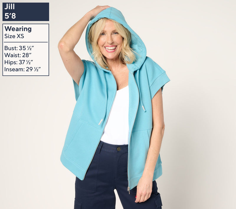 Martha Stewart Signature Towel Terry Zip Front Jacket with Hood — View 3