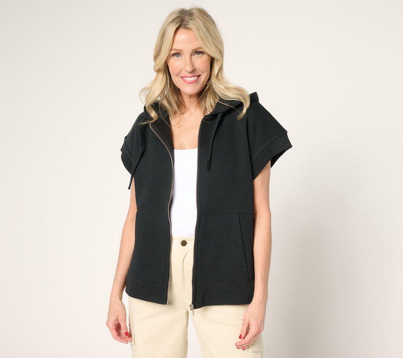 Martha Stewart Signature Towel Terry Zip Front Jacket with Hood — View 14
