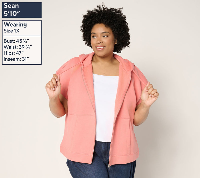 Martha Stewart Signature Towel Terry Zip Front Jacket with Hood — View 2