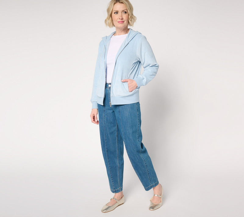Martha Stewart Signature Knit Zip-Front Hoodie with Hood — View 11