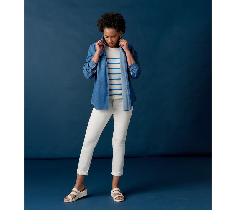 Martha Stewart Signature Striped 3/4-Sleeve Sweater — View 8