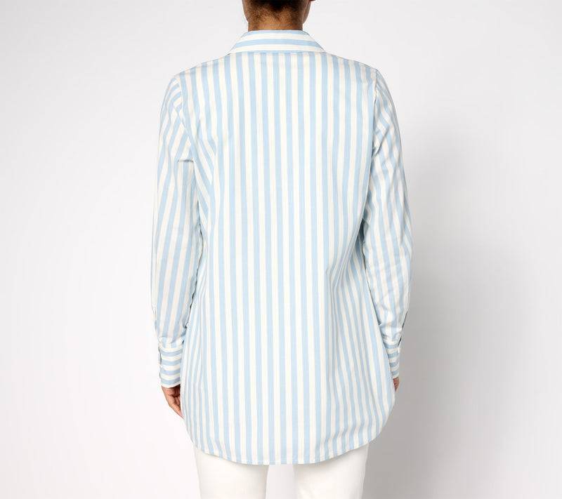 Martha Stewart Signature Regular Woven Button-Front Tunic Shirt — View 13