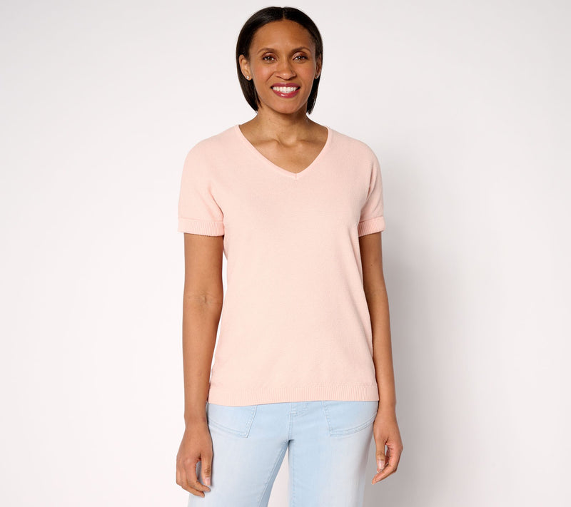 Belle by Kim Gravel Harbor Island Short Sleeve Cuffed Sweater — Main view