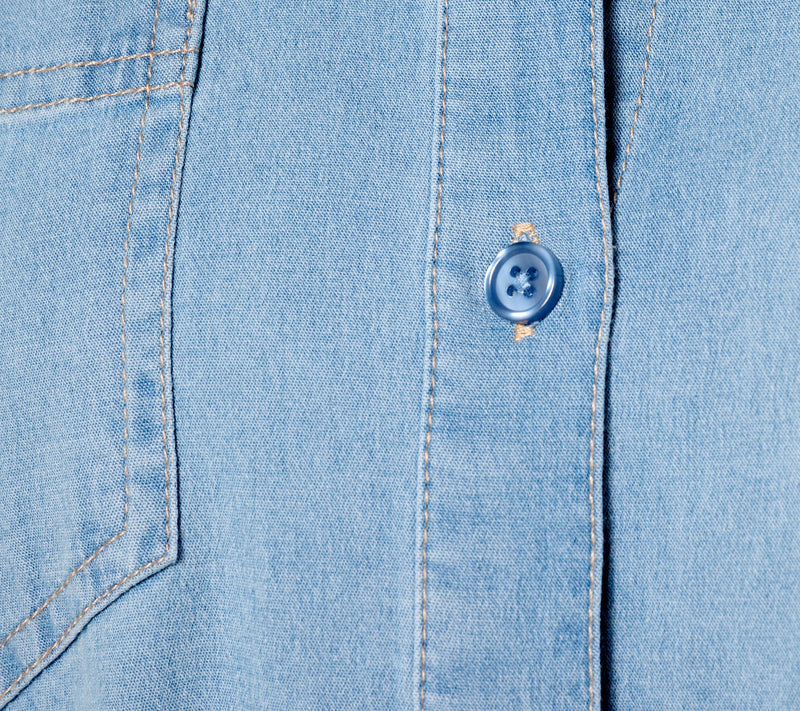 Martha Stewart Signature Button-Front Indigo Denim Shirt — View 5