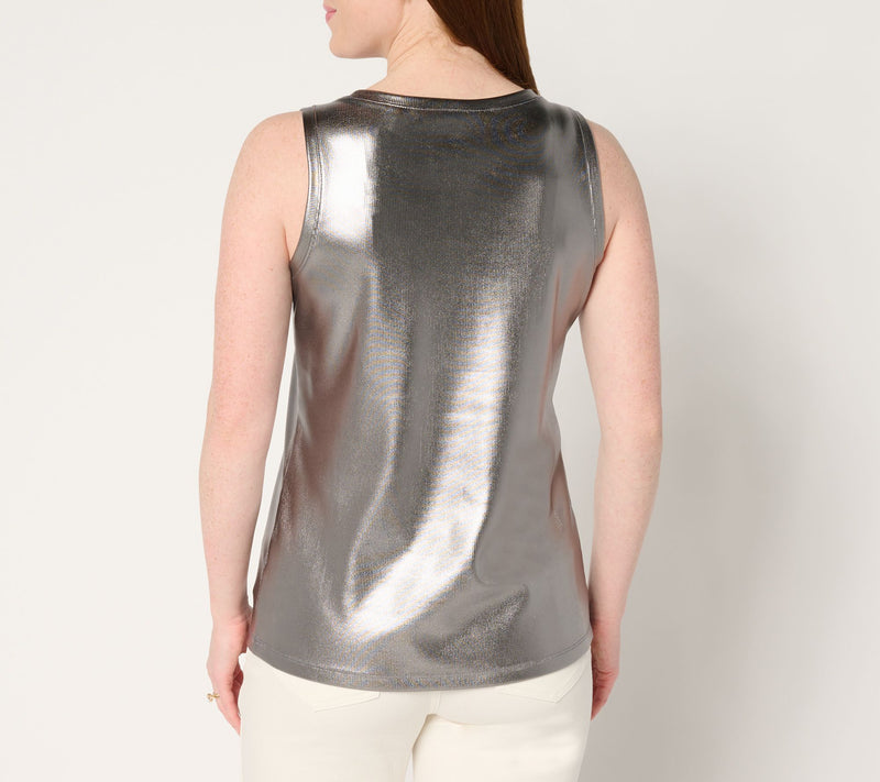 Martha Stewart Signature Knit Metallic Sleeveless Top — View 7