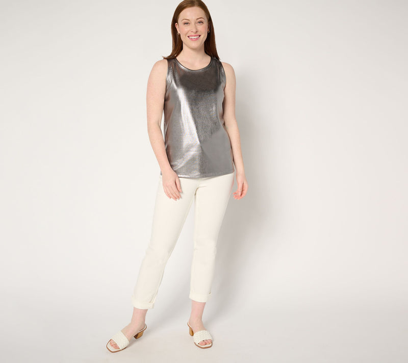 Martha Stewart Signature Knit Metallic Sleeveless Top — View 8