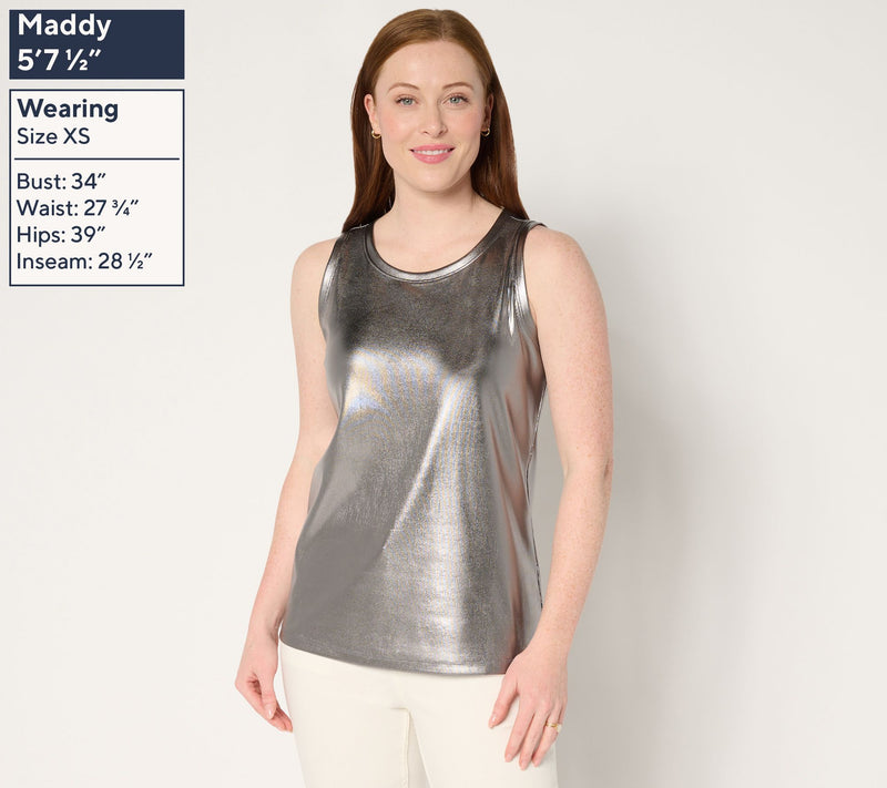 Martha Stewart Signature Knit Metallic Sleeveless Top — View 6