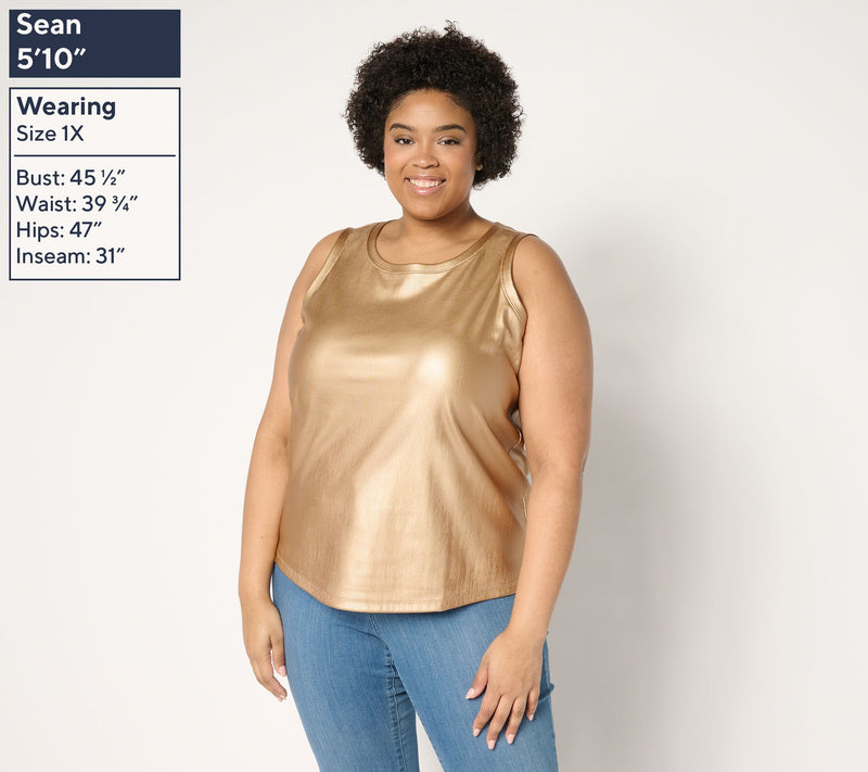 Martha Stewart Signature Knit Metallic Sleeveless Top — View 5