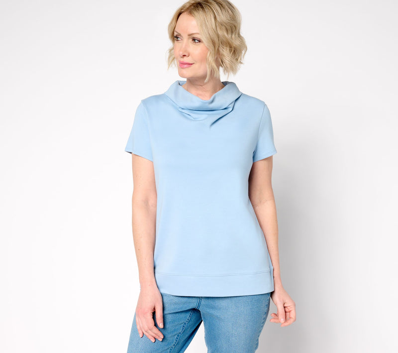 Martha Stewart Signature Essentials Knit Cowl Neck Top — Main view