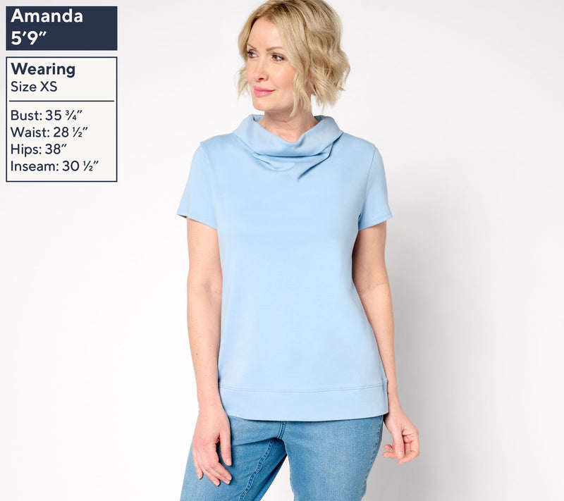 Martha Stewart Signature Essentials Knit Cowl Neck Top — View 9