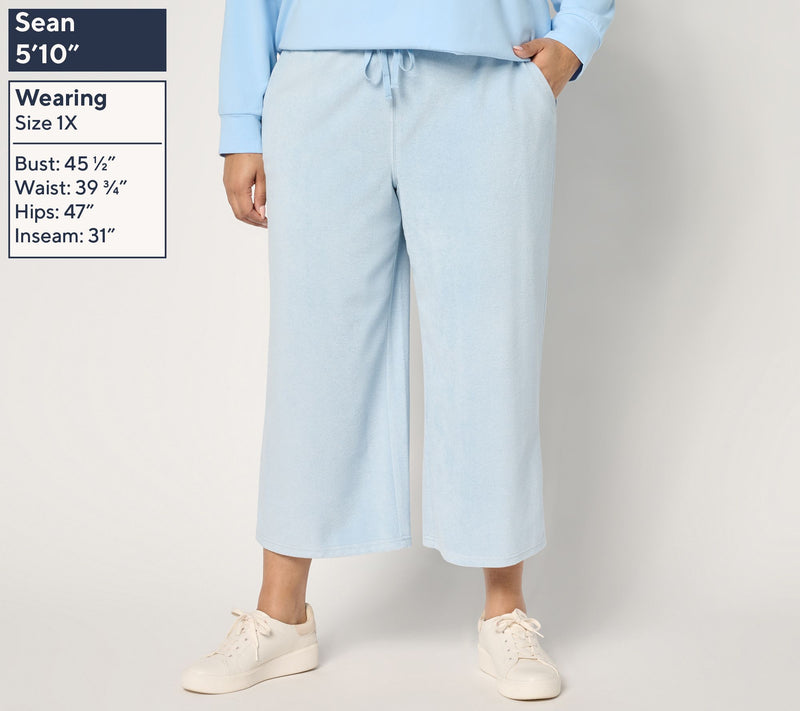 Martha Stewart Signature Petite Knit Wide Leg Crop Pants — View 8