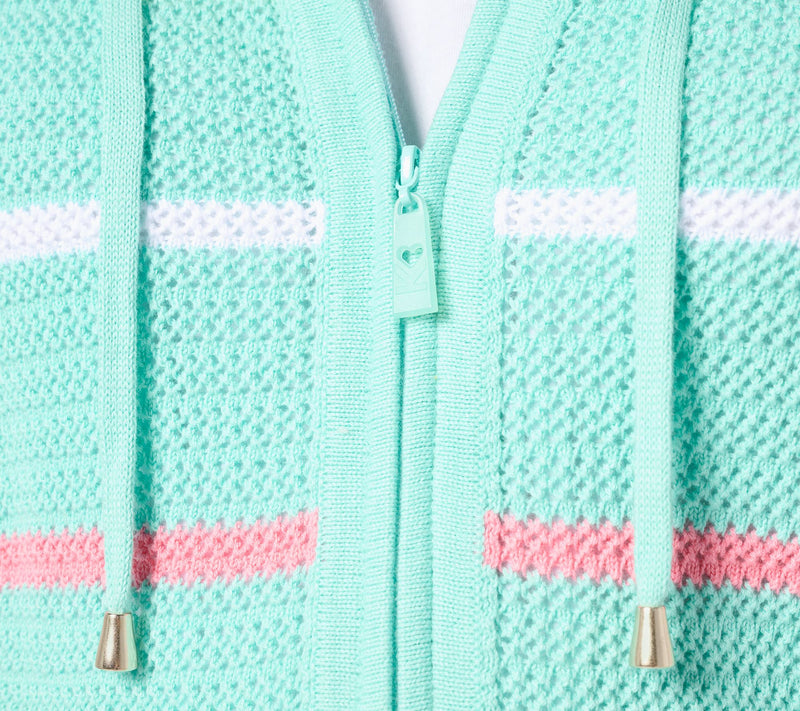 Belle Beach by Kim Gravel Palm Beach 100% Cotton Stripe Zip Cardigan — View 14