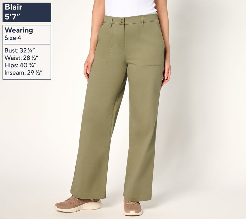Martha Stewart Signature Regular Twill Wide Leg Pants — View 3