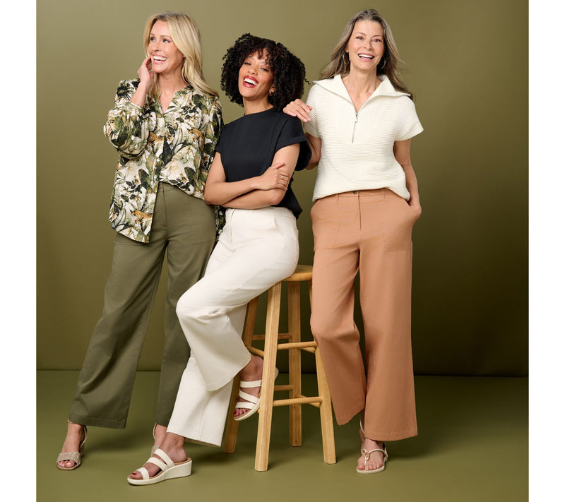 Martha Stewart Signature Regular Twill Wide Leg Pants — View 7