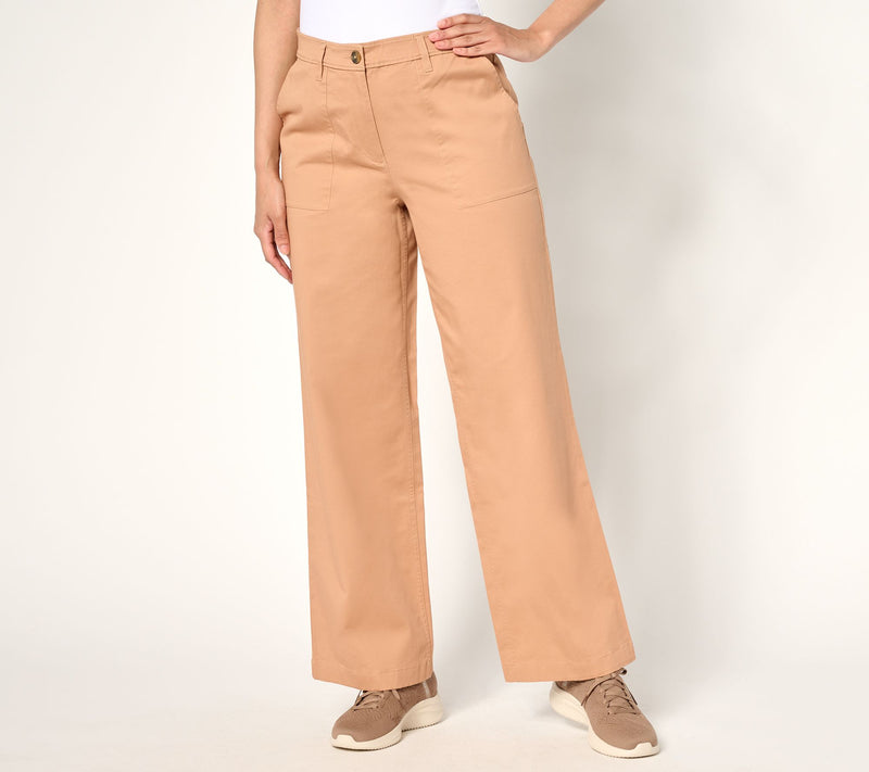 Martha Stewart Signature Tall Twill Wide Leg Pants — View 10
