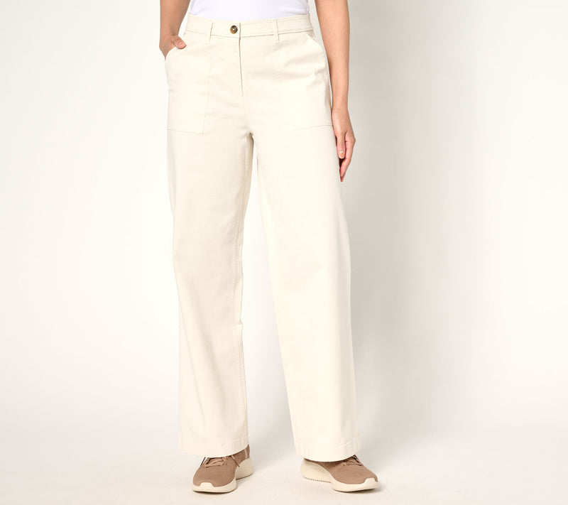 Martha Stewart Signature Tall Twill Wide Leg Pants — View 11