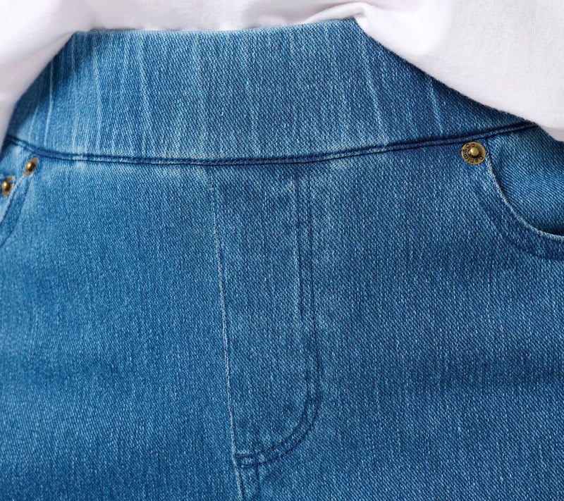 Denim & Co. Regular Comfy Knit Air Crop Trouser Jean — View 14