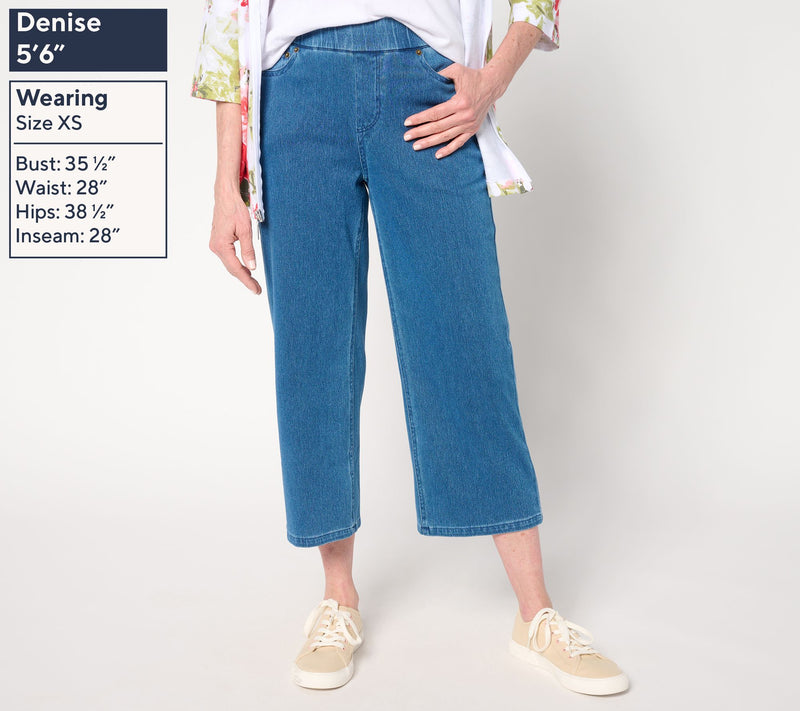 Denim & Co. Petite Comfy Knit Air Crop Trouser Jean — View 10