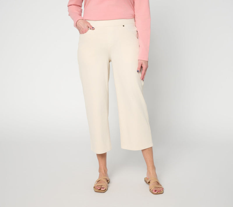 Denim & Co. Petite Comfy Knit Air Crop Trouser Jean — View 15